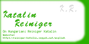 katalin reiniger business card